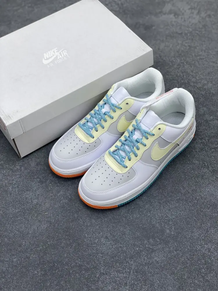 WeatherProof Nike Air Force 1 Low Hand-Painted White Grey Blue Sneakers – Top Best Sneakers DH2920- 1066 