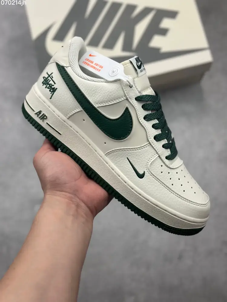 Nike Air Force 1 Low 'Stussy' White Green Custom Sneakers with Crystal Sole – Best Sneakers & Online GoAnywhere 1061 