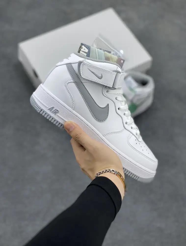 Nike Air Force 1 MID White Grey Sneakers – DV0806-100 – Original Box with Top Best Sneakers Quality Durable 1068 