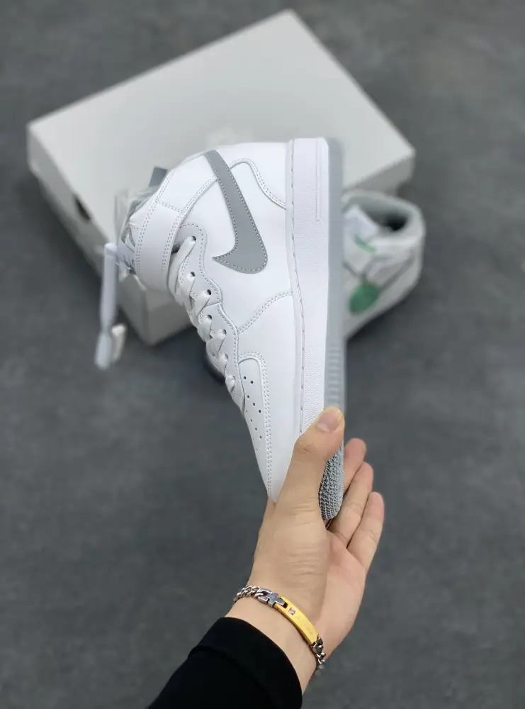 Nike Air Force 1 MID White Grey Sneakers – DV0806-100 – Original Box with Top Best Sneakers Quality Durable 1068 