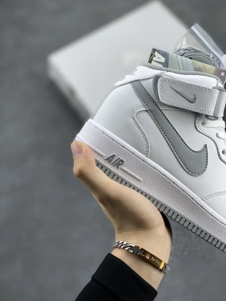 Nike Air Force 1 MID White Grey Sneakers – DV0806-100 – Original Box with Top Best Sneakers Quality Durable 1068 