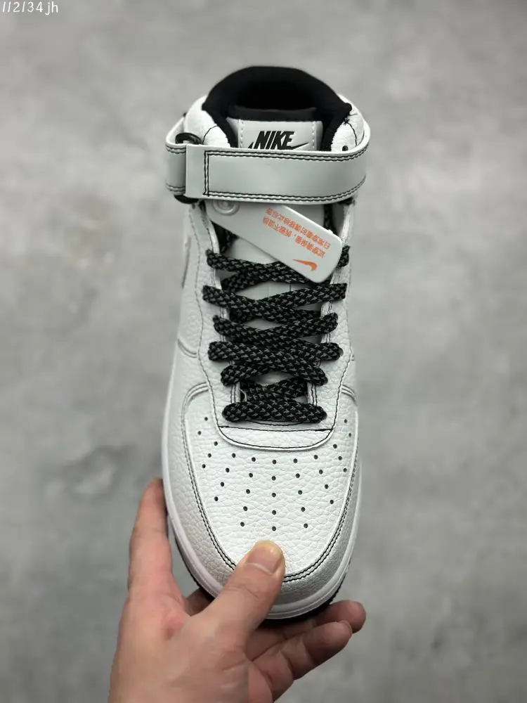 Contemporary Nike Air Force 1 Mid 'Mark Line Full Sky' – Black White Mid-Top Best Sneakers 1013  FADB127