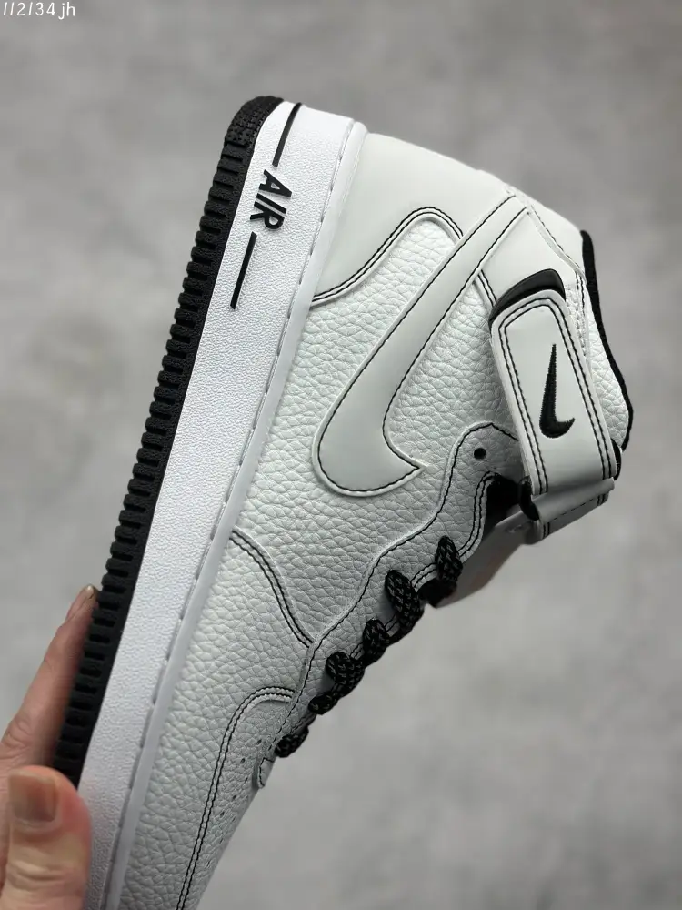 Contemporary Nike Air Force 1 Mid 'Mark Line Full Sky' – Black White Mid-Top Best Sneakers 1013 