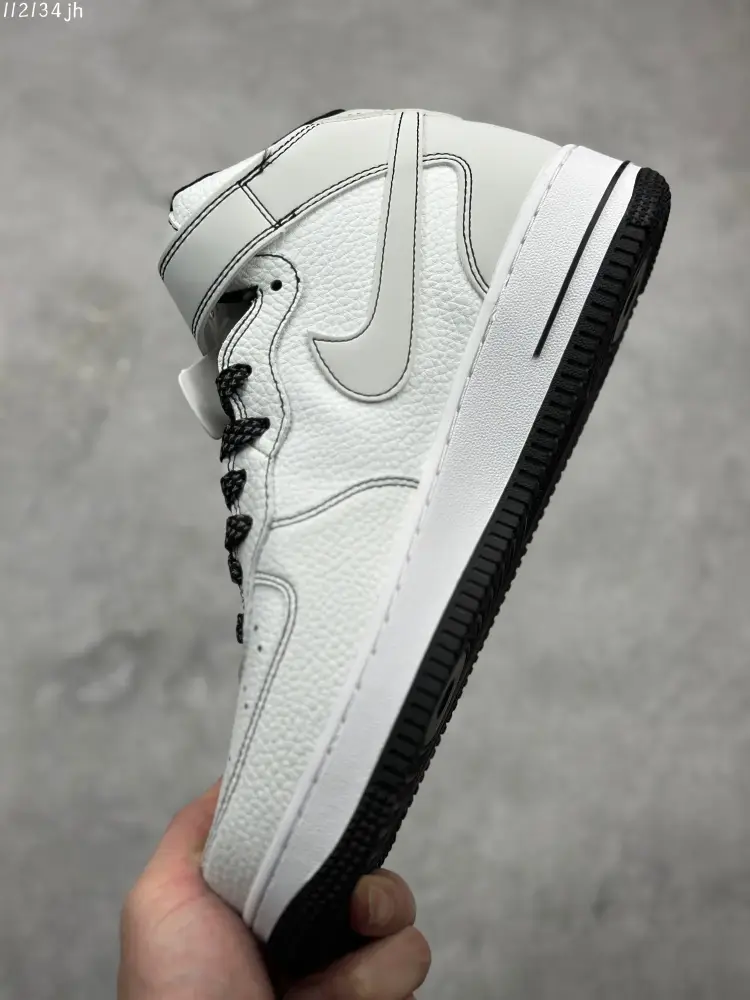 Contemporary Nike Air Force 1 Mid 'Mark Line Full Sky' – Black White Mid-Top Best Sneakers 1013 