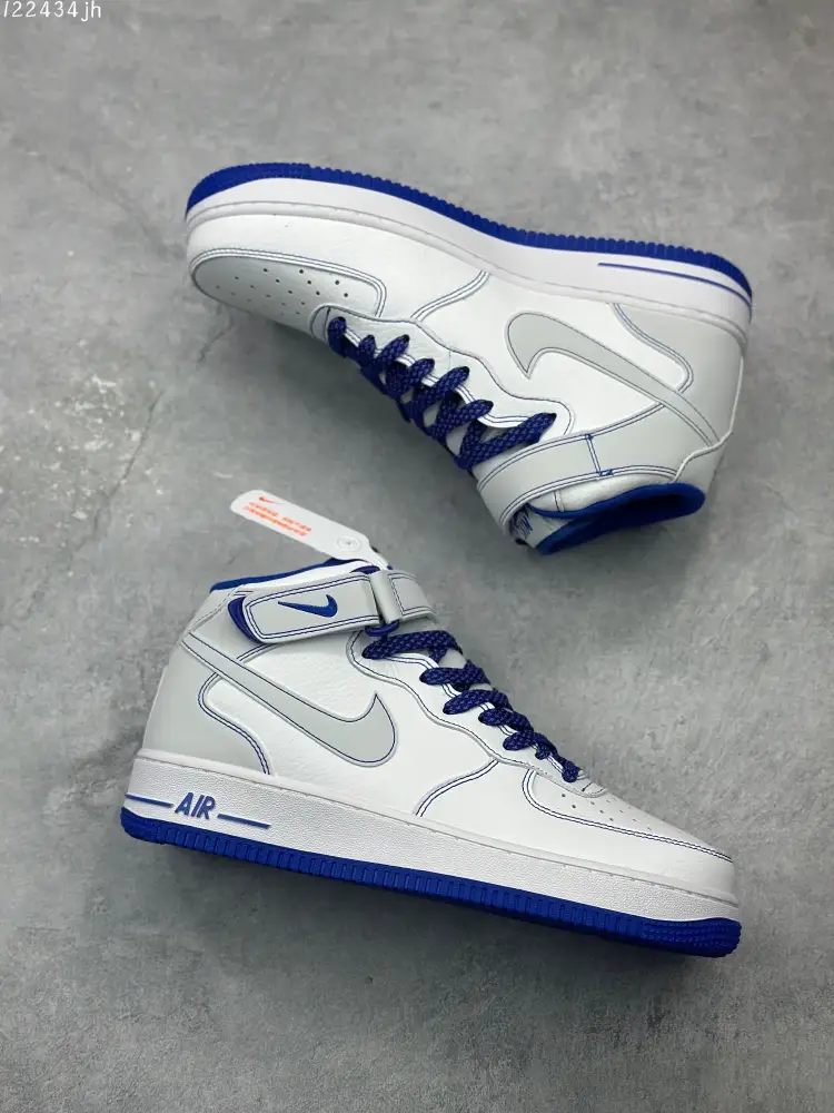 Nike Air Force 1 Mid 'Mark Line Full Sky' – White Blue, Mid-Top Sneakers with 3M Reflective and Full-Length Air Unit, High Quality , Original Box Included (with Marker Pen) – MK0619- Fashionable 1086  EACEE87
