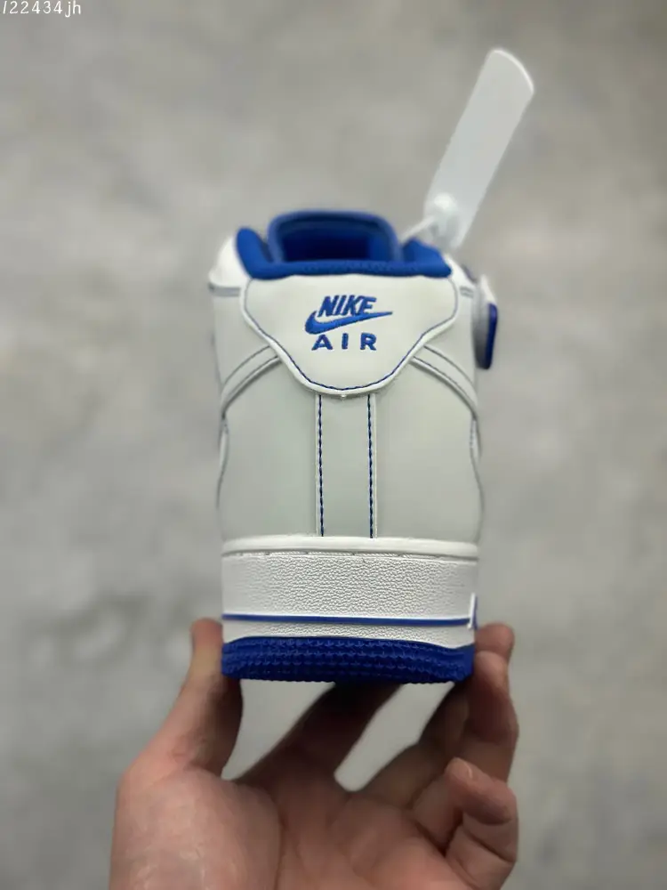 Nike Air Force 1 Mid 'Mark Line Full Sky' – White Blue, Mid-Top Sneakers with 3M Reflective and Full-Length Air Unit, High Quality , Original Box Included (with Marker Pen) – MK0619- Fashionable 1086 