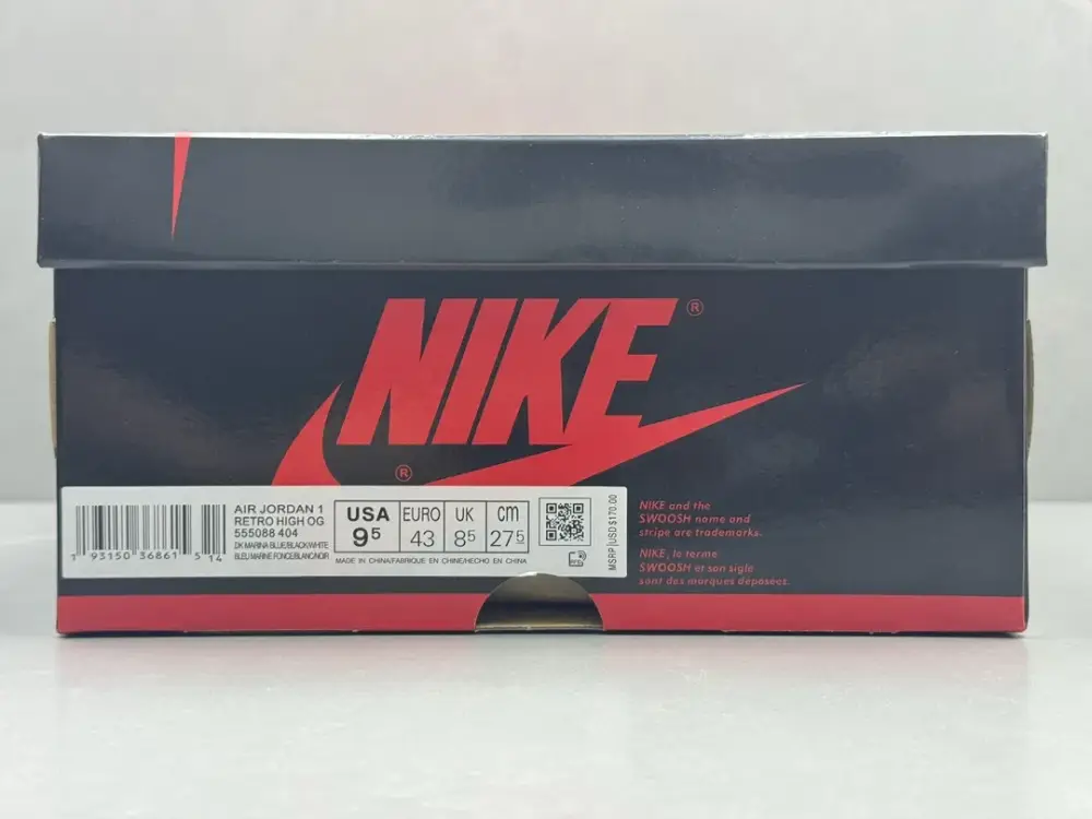 GoodFit Nike Air Jordan 1 High OG 'Black Blue' – Corporate 270 AJ1, Top , Best Sneakers, Sizes 36-47 Including Half Sizes 1286 