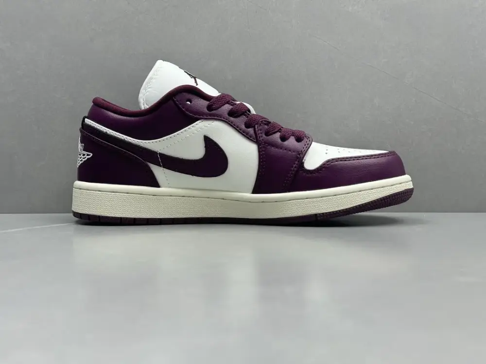 Nike Air Jordan 1 Low 'Bred Purple' – Authentic Version, Men's Sizes 36-46 Including Half Sizes, Nikes SmoothTexture 1233 