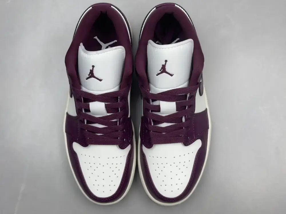 Nike Air Jordan 1 Low 'Bred Purple' – Authentic Version, Men's Sizes 36-46 Including Half Sizes, Nikes SmoothTexture 1233 