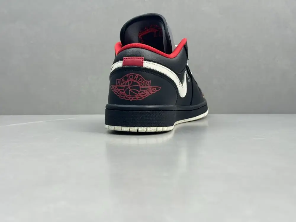 Trendy Nike Air Jordan 1 Low 'Flame' Black Red – Top , Best Sneakers, Sizes 36-46 Including Half Sizes 1346 