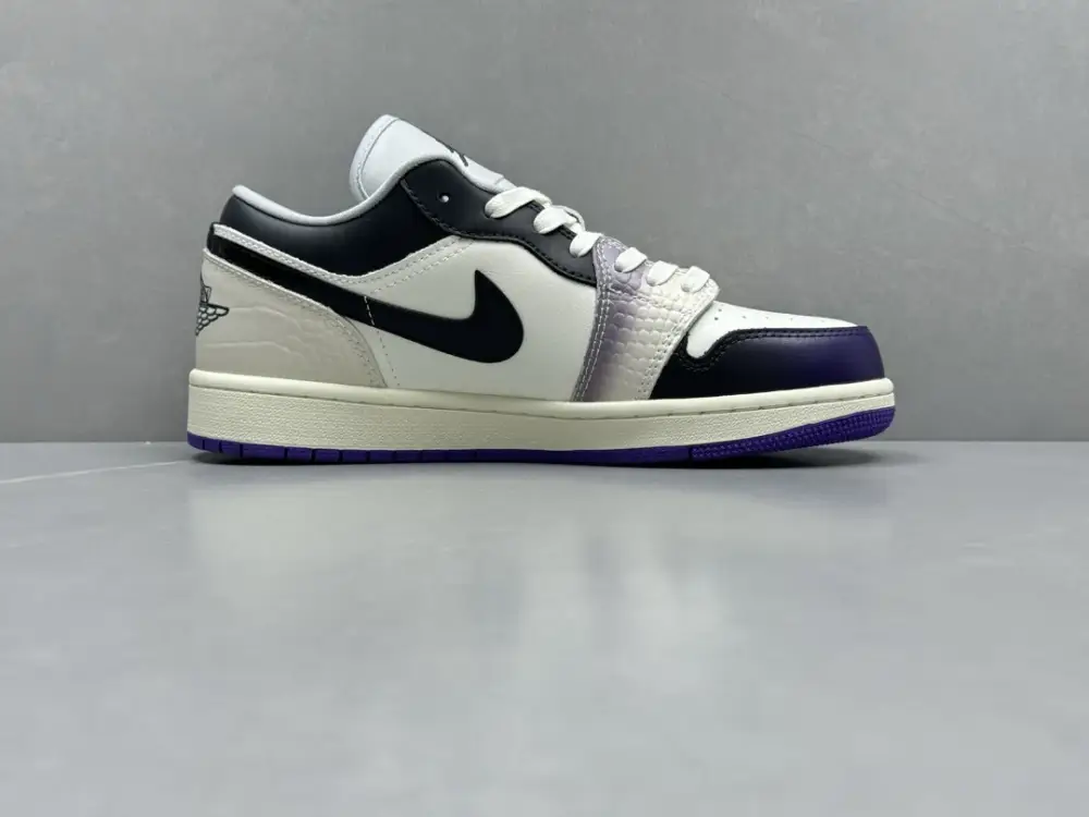 Original Nike Air Jordan 1 Low 'White Black Purple' – Authentic Version , Sizes 36-46 (Including Half Sizes 1230  EACCF291