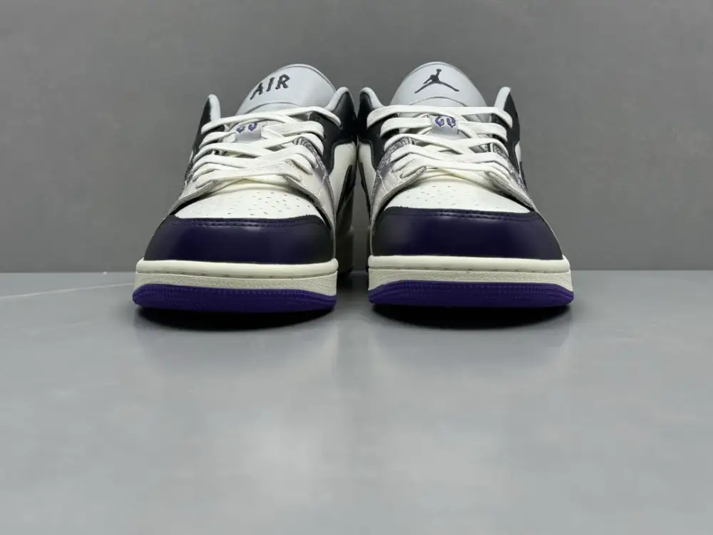 Original Nike Air Jordan 1 Low 'White Black Purple' – Authentic Version , Sizes 36-46 (Including Half Sizes 1230 
