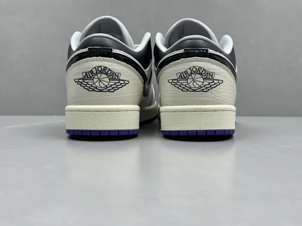 Original Nike Air Jordan 1 Low 'White Black Purple' – Authentic Version , Sizes 36-46 (Including Half Sizes 1230 