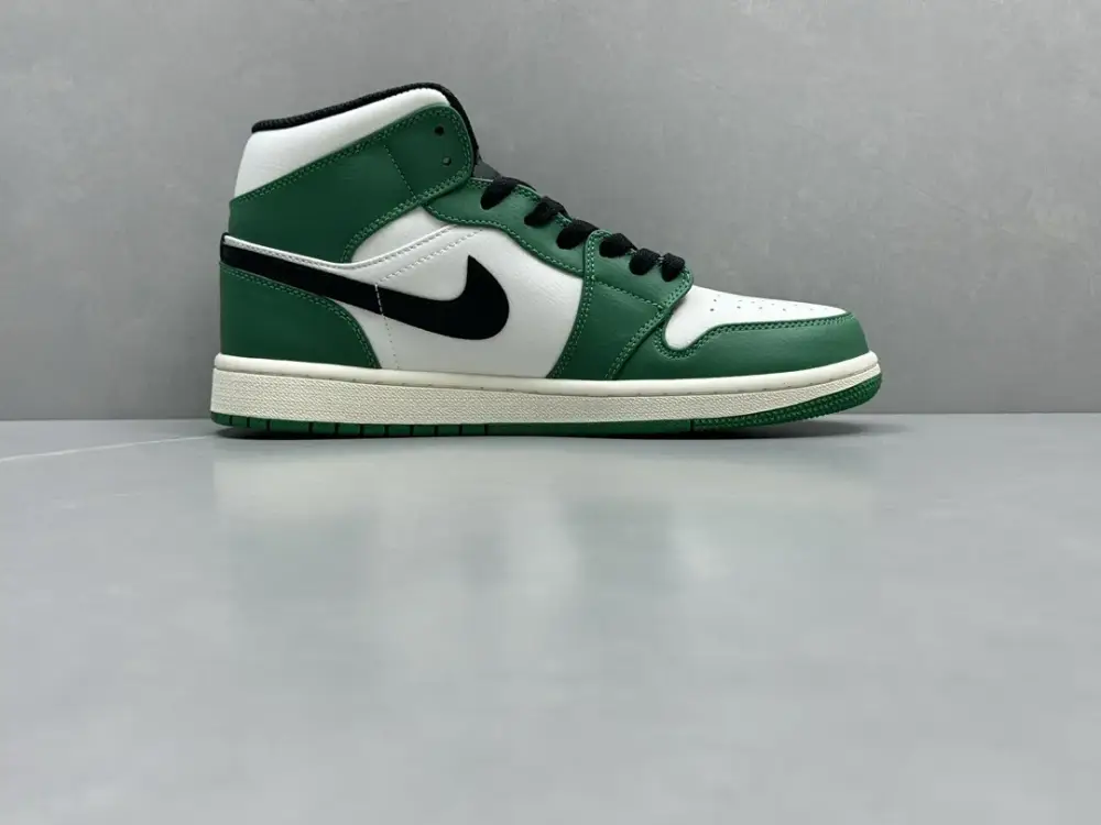 Colorful Nike Air Jordan 1 Mid 'Pine Green' – White Green – Top Best Sneakers Authentic Version 1336  ADD511