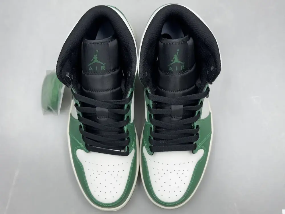 Colorful Nike Air Jordan 1 Mid 'Pine Green' – White Green – Top Best Sneakers Authentic Version 1336 