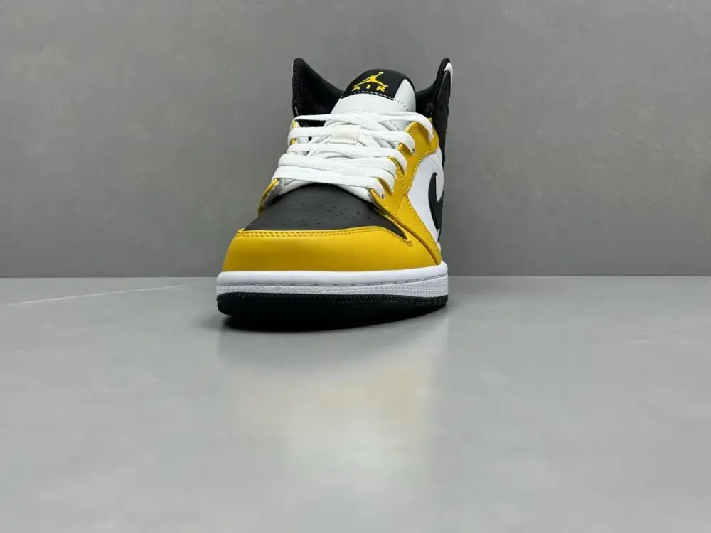 Soft Nike Air Jordan 1 Mid 'Pure ' – Yellow Black White, Top , Best Sneakers, Sizes 36-46 (Including Half Sizes 1317  FBBA227