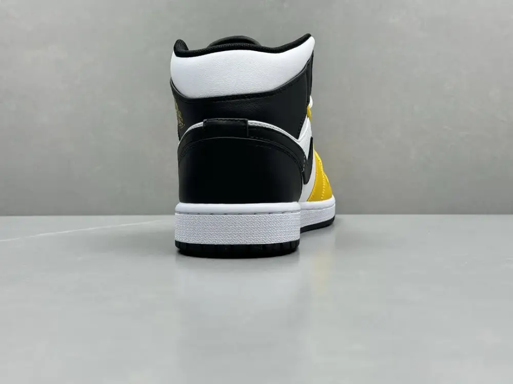 Soft Nike Air Jordan 1 Mid 'Pure ' – Yellow Black White, Top , Best Sneakers, Sizes 36-46 (Including Half Sizes 1317 