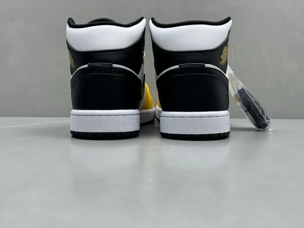 Soft Nike Air Jordan 1 Mid 'Pure ' – Yellow Black White, Top , Best Sneakers, Sizes 36-46 (Including Half Sizes 1317 