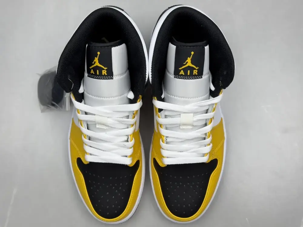 Soft Nike Air Jordan 1 Mid 'Pure ' – Yellow Black White, Top , Best Sneakers, Sizes 36-46 (Including Half Sizes 1317 