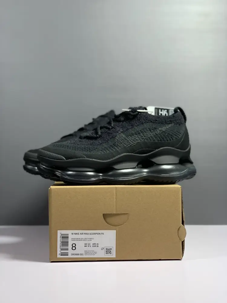 Unique Nike Air Max Scorpion Flyknit Black Low – Sneakers 1377 