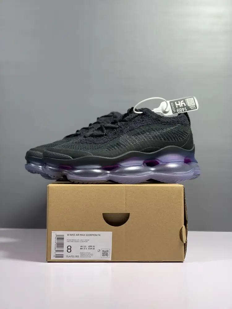 Nike Air Max Scorpion Flyknit Black Purple – Sneakers ComfortFit 1379 