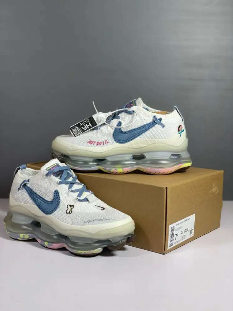 Comfortable Nike Air Max Scorpion White Green Sneakers Running 1399 