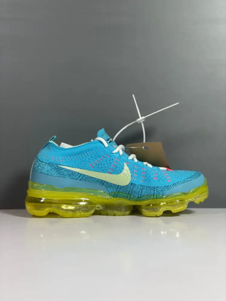 Nike Air VaporMax Flyknit Blue Yellow Low Top Sneakers Youthful 1349  FDE403