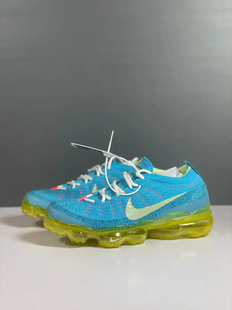 Nike Air VaporMax Flyknit Blue Yellow Low Top Sneakers Youthful 1349  FDE403