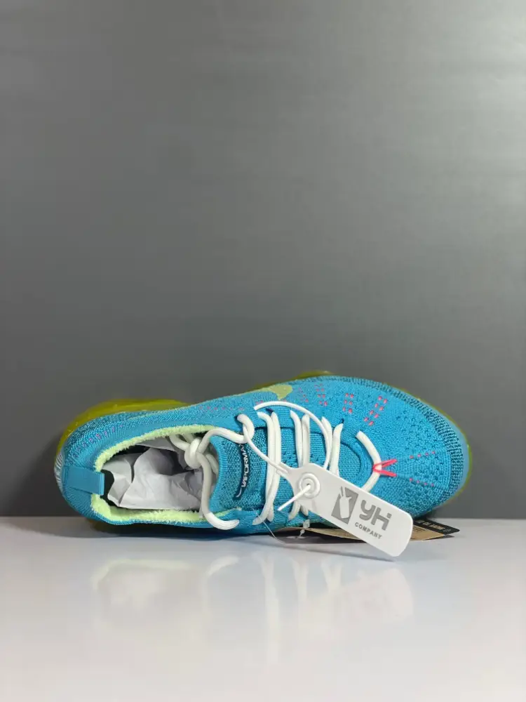 Nike Air VaporMax Flyknit Blue Yellow Low Top Sneakers Youthful 1349 