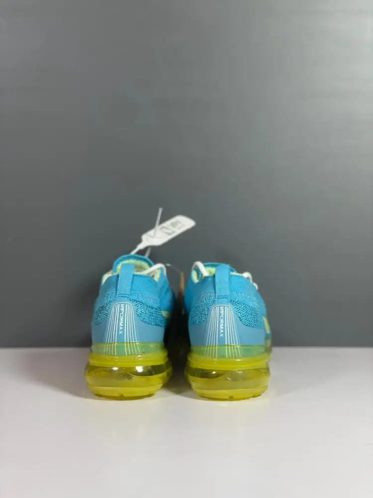 Nike Air VaporMax Flyknit Blue Yellow Low Top Sneakers Youthful 1349 