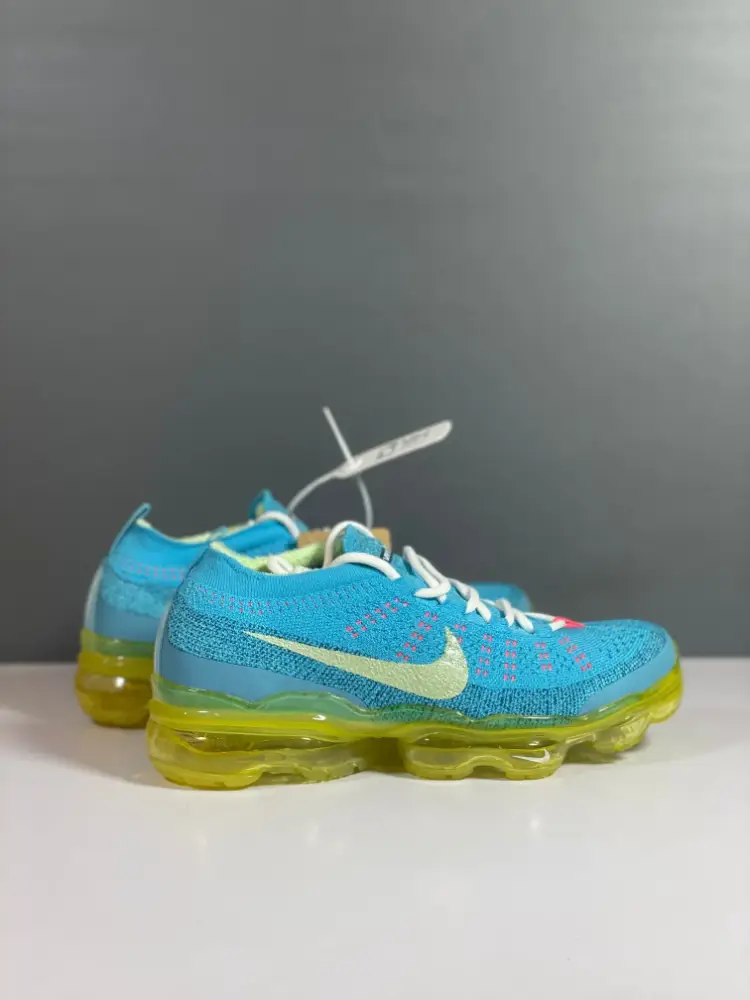 Nike Air VaporMax Flyknit Blue Yellow Low Top Sneakers Youthful 1349 