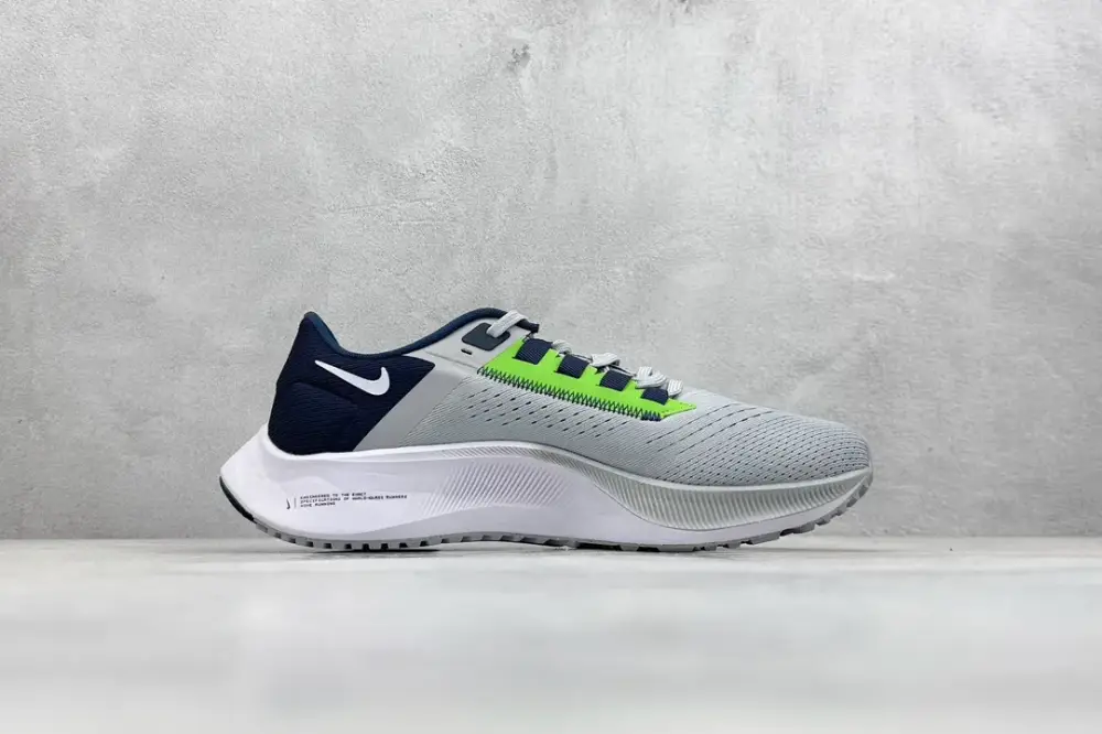 Nike Air Zoom Pegasus 38 – Grey White Navy Neon Green – Sneakers for Men Tailored 1431 