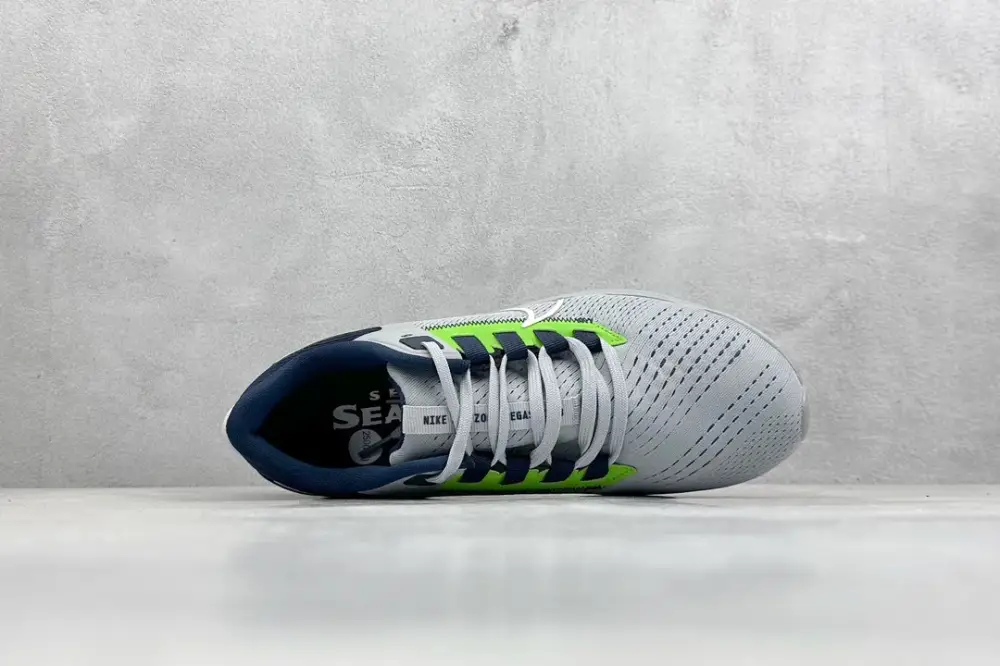 Nike Air Zoom Pegasus 38 – Grey White Navy Neon Green – Sneakers for Men Tailored 1431 