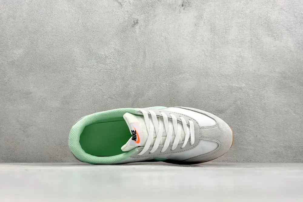 Stylish Nike Cortez Leather White Green 1517  FECA334