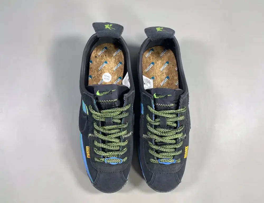 Comfortable Nike Cortez 260 Union Black Blue Green – Sneakers 1527 