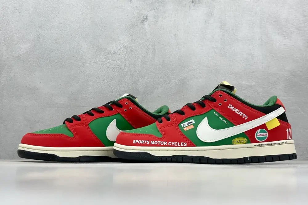 Lightweight Nike Dunk Low Retro Green Red Skate – Nikes & Fake Nike 1581 