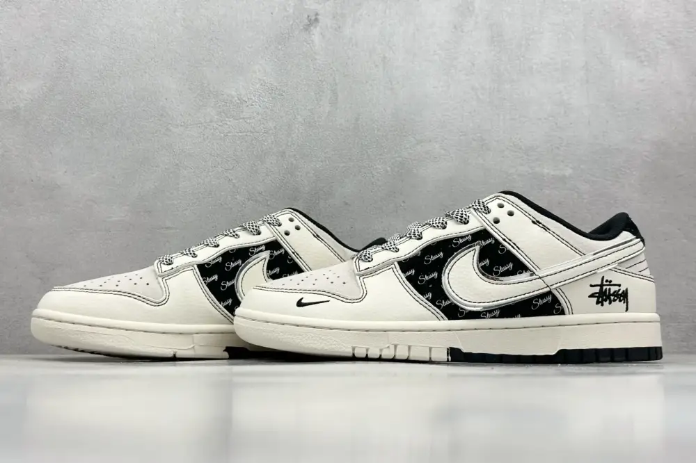 Breathable Nike Dunk Low Retro Stussy Black White – Nikes & Collection 1631 