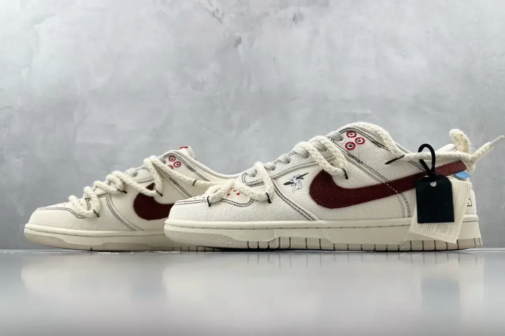 Nike Dunk Low Sashiko Grey Burgundy White – Nikes & Collection Trendy 1548 