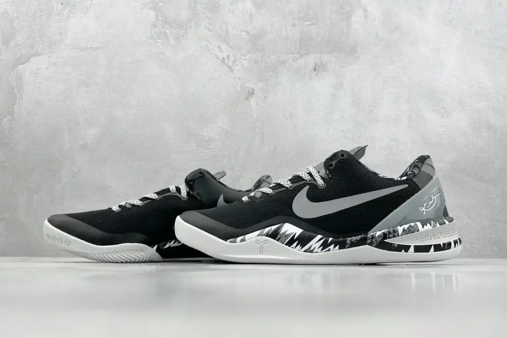 Nike Kobe 8 System – Black White – 350 R Version Basketball with Premium Nike Design SmoothTexture 1498 