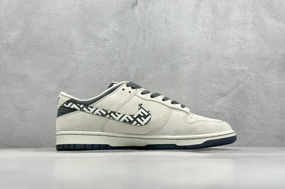 OdorResistant Nike SB Dunk Low Fendi Collab White Grey – Nikes 1642 