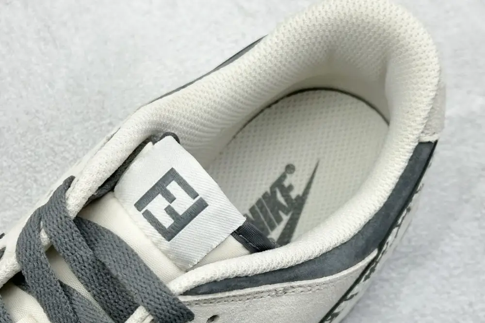OdorResistant Nike SB Dunk Low Fendi Collab White Grey – Nikes 1642 