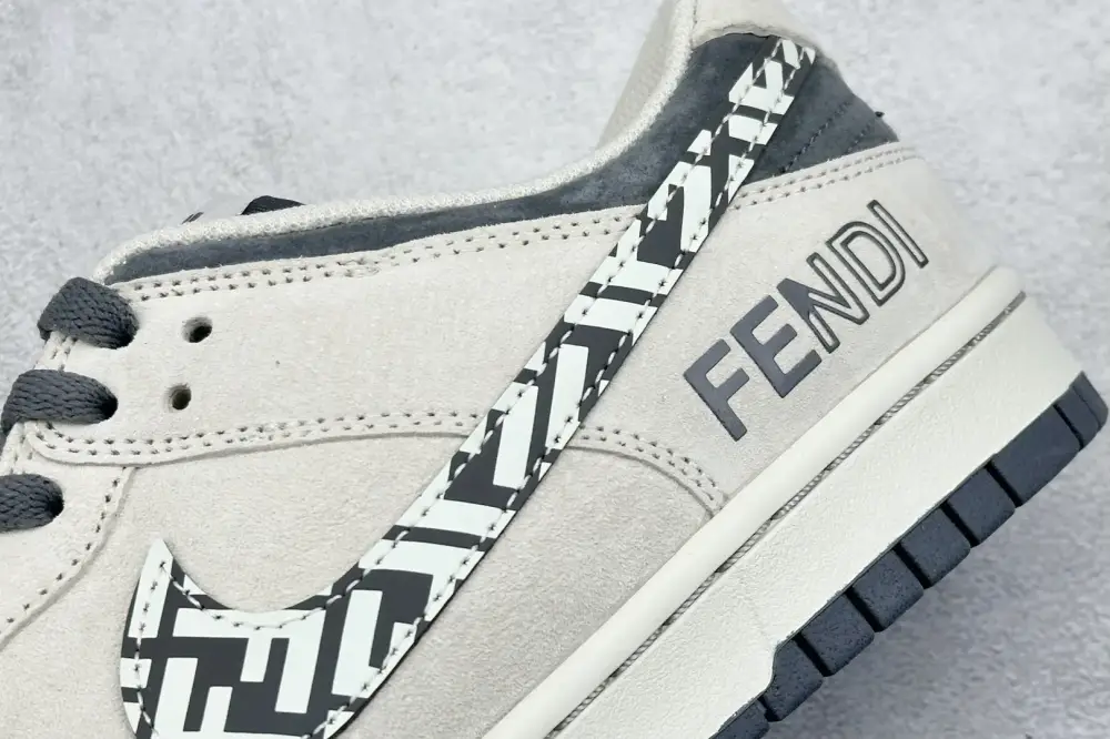 OdorResistant Nike SB Dunk Low Fendi Collab White Grey – Nikes 1642 