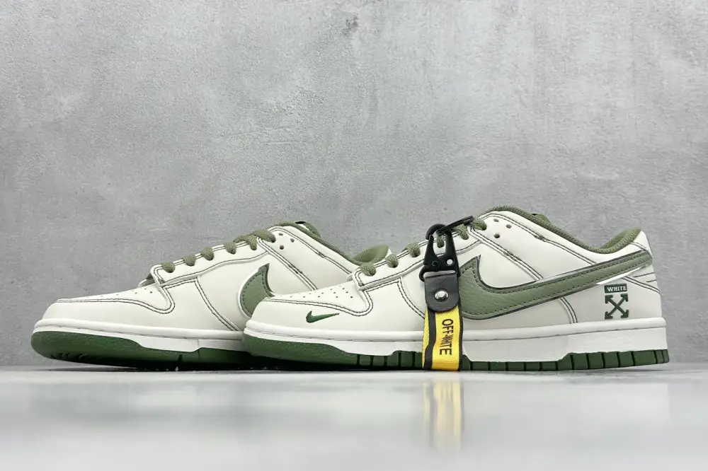 Soft Nike SB Dunk Low Off-White Light Grey Green 1637 