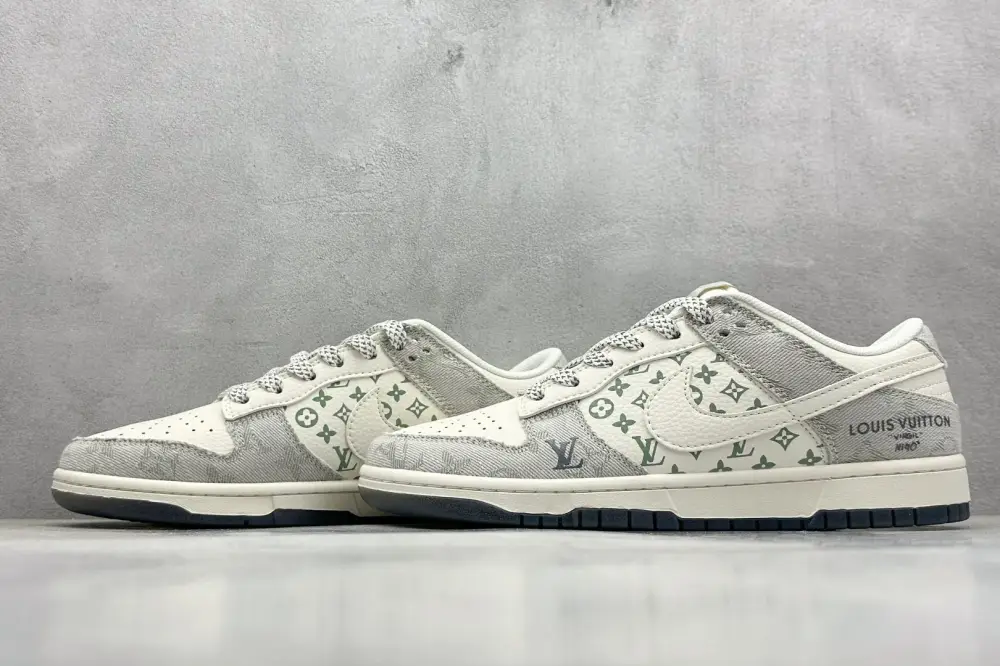 Efficient Nike SB Dunk Low x Louis Vuitton White Grey Nike 1557  FFDE93