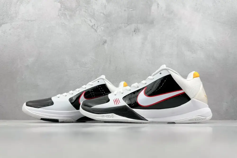 Nike Zoom Kobe ZK5 Retro Basketball – White Black Red Low-Top Nike Sneakers Refined 1495 