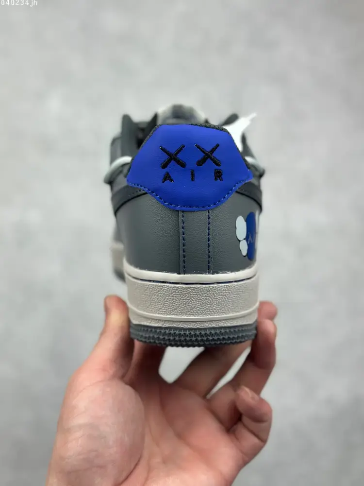 QuickDry Nike x Kaws Air Force 1 Space Gray Custom Strap Sneakers – High Quality Size 36- 1079 