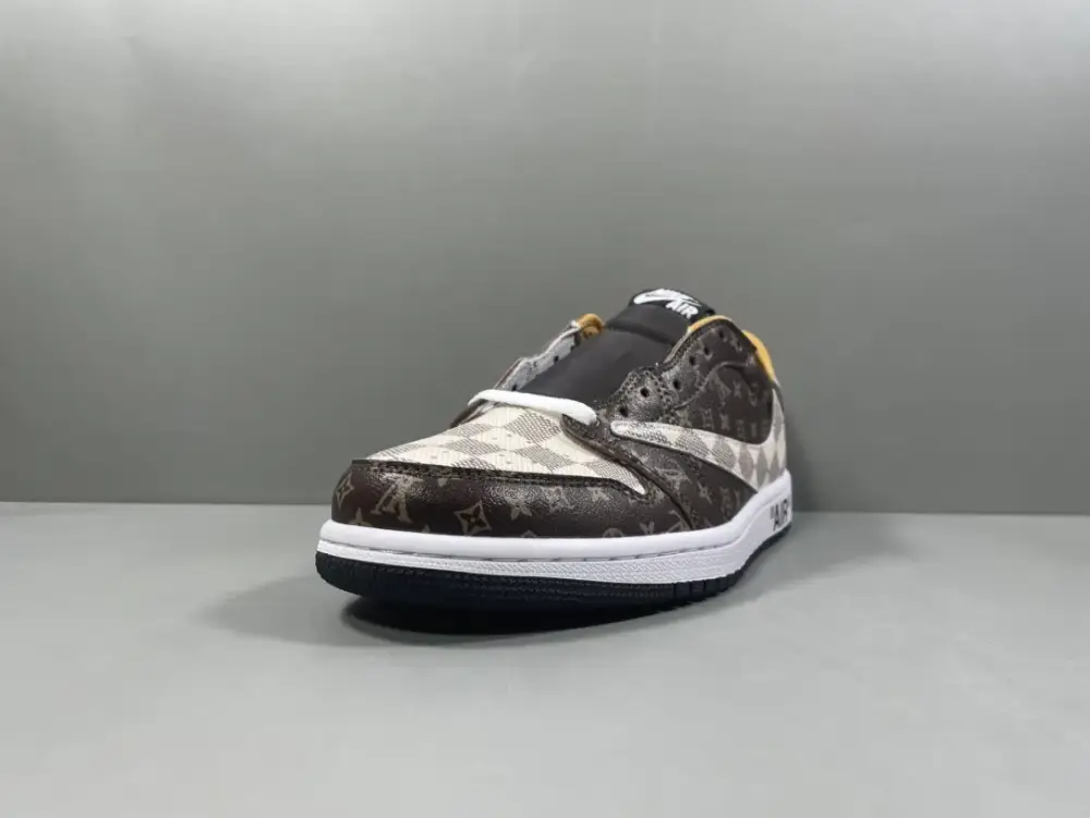 Nike x LV x AJ1 Low-Top Sneakers – Brown Beige – Corporate Edition FastDry 1240 