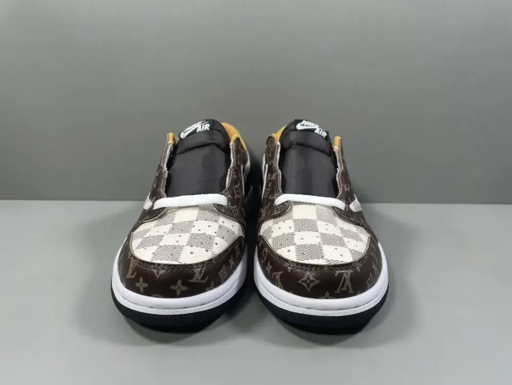 Nike x LV x AJ1 Low-Top Sneakers – Brown Beige – Corporate Edition FastDry 1240 