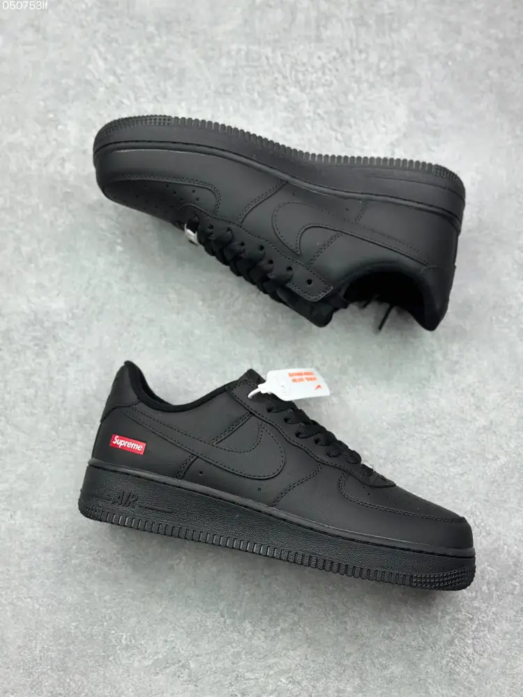 Trendy Nike x Supreme Air Force 1 '07 Low All Black Limited Edition – Best Sneakers – Size 36- 997 