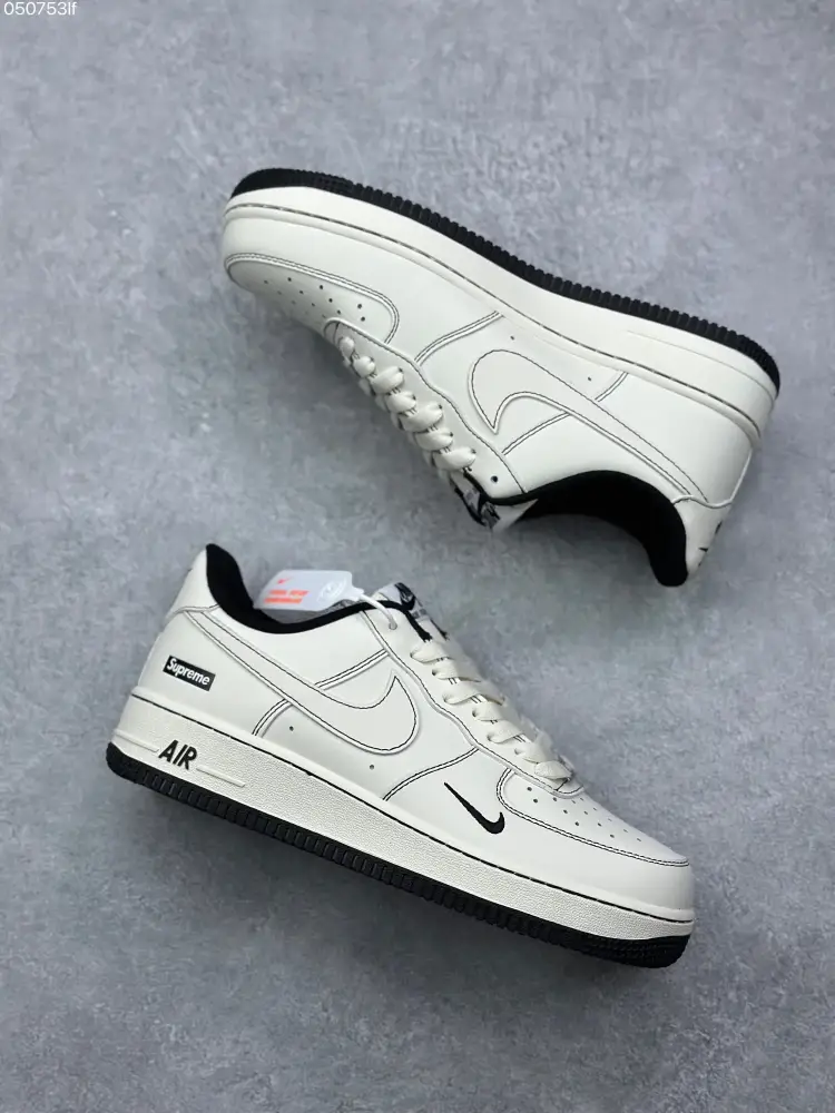 Breathable Nike x Supreme Air Force 1 '07 Low Cream Black Limited Edition – Best Sneakers 999 